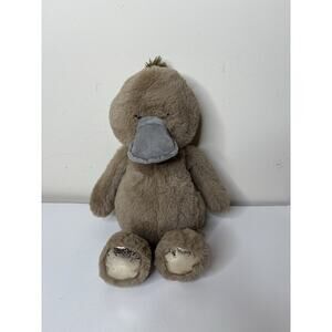 Russ PLATYPUS Brown 15” Plush Gold Feet Stuffed Toy Kellytoy Duck Billed Soft